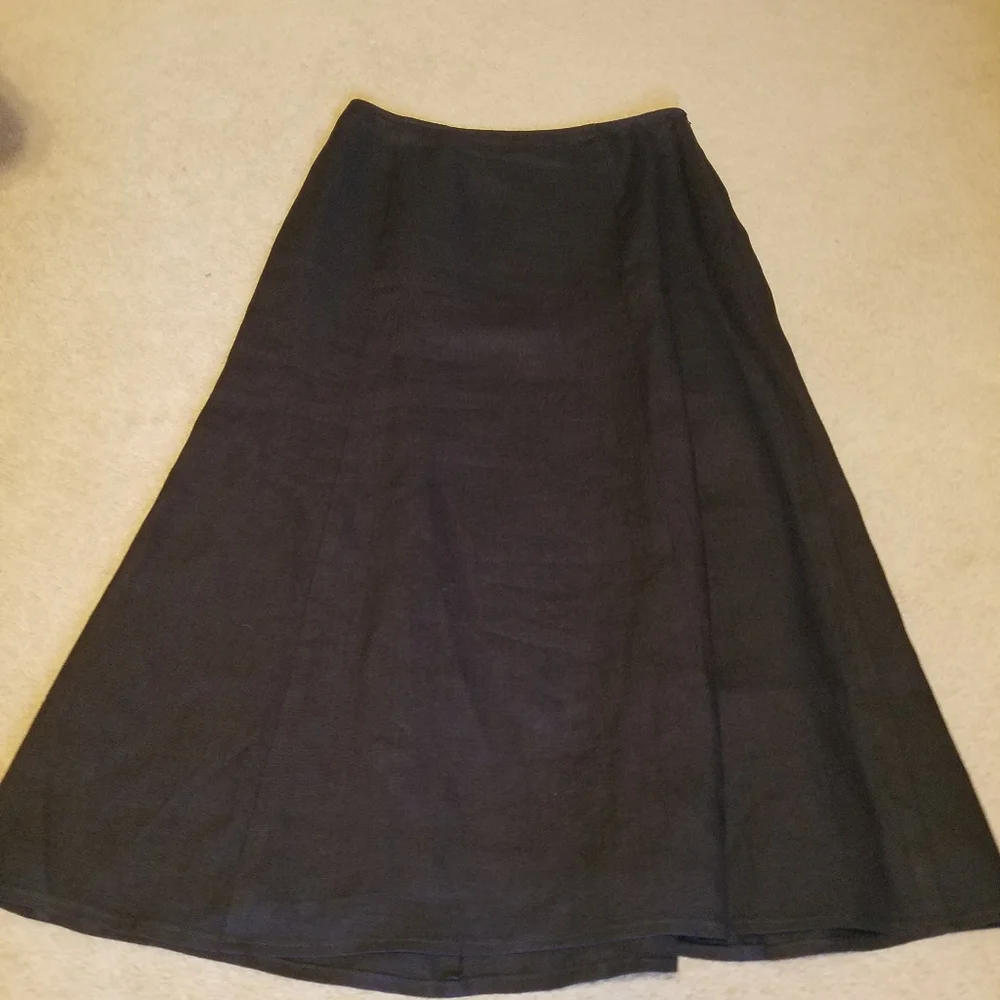 Talbots Black Linen Skirt Suit Set (Skirt 8 Reg) (Jacket 8 Petite)
